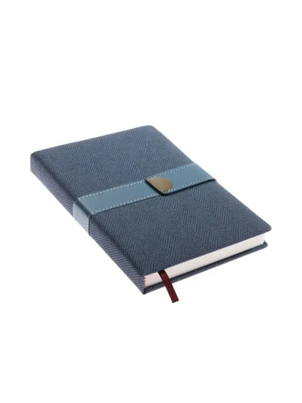 Ежедневник недатированный формат А5, с хлястиком, 128л, линия, пвх, Индиго