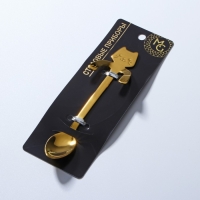 Ложка чайная из нержавеющей стали Magistro &laquo;Котик&raquo;, длина 11,5 см, цвет золотой