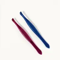 Пинцет для бровей, скошенный, узкий, 9 см, МИКС