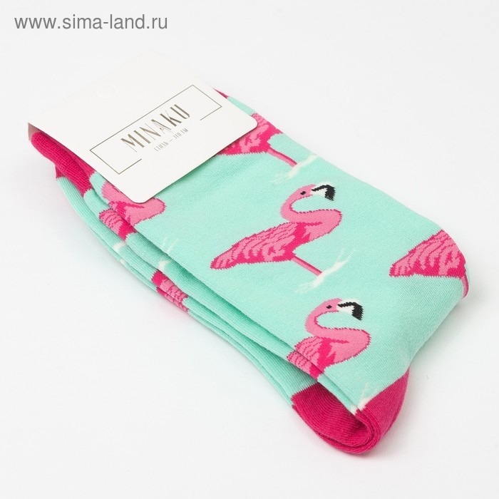 Носки MINAKU &laquo;Фламинго&raquo;, размер 36-41 (23-27 см)