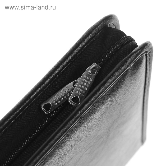 Папка деловая, искусственная кожа, для бумаг, 370 х 275 х 50 мм, с ручкой-трансформер, 3Д54 "Люкс", черная