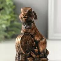Фигура "Заяц на деньгах", высота 10 см, цвет винтажная бронза