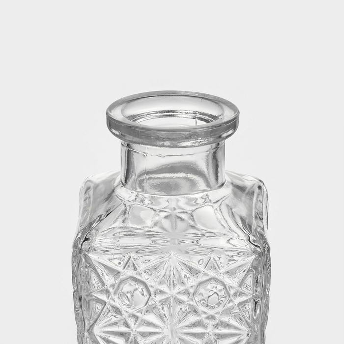 Банка стеклянная для хранения сыпучих продуктов Доляна &laquo;Парфе. Узор&raquo;, 170 мл, 6,6&times;12,6 см, с пробковой крышкой