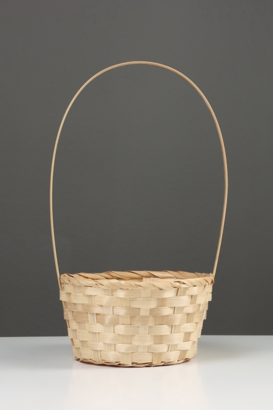 Корзина плетёная, 20&times;20&times;9 см, ручка h=25 см, ива, красная