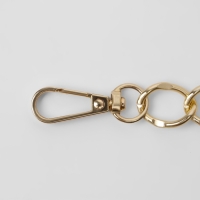 Цепочка для сумки, с карабинами, металлическая, 19 &times; 15 мм, 60 см, цвет золотой