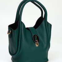 Сумка женская тоут на молнии, цвет тёмно-зелёный