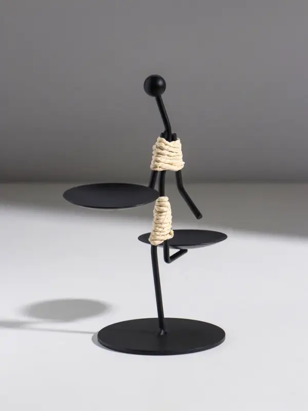 Подсвечник металл на 2 свечи "Абориген жонглёр" d=6 см 16х8х16 см