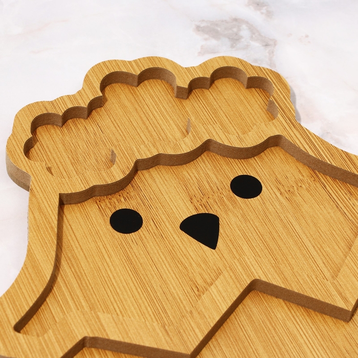 Менажница, набор 2 шт., дерево &laquo;Посуда: пасхальные животные&raquo;, заяц 30х24 см., цыпленок 30х24 см.