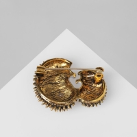 Брошь &laquo;Ёжики&raquo;, цвет чёрно-белый в чернёном золоте