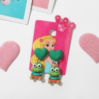 Клипсы детские «Выбражулька» животные, лягушки, цвет зелёный Клипсы детские «Выбражулька» животные, лягушки, цвет зелёный