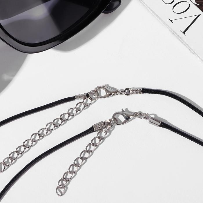 Кулоны на шнурке &laquo;Неразлучники&raquo; сердце с крыльями, цвет чёрный в серебре, 45 см