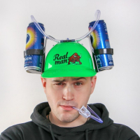 Каска с отверстиями под банки &laquo;Реальный мужик&raquo;