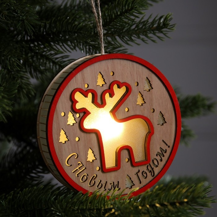 Ёлочная игрушка &laquo;Лосёнок&raquo;, от батареек, свечение тёплое белое