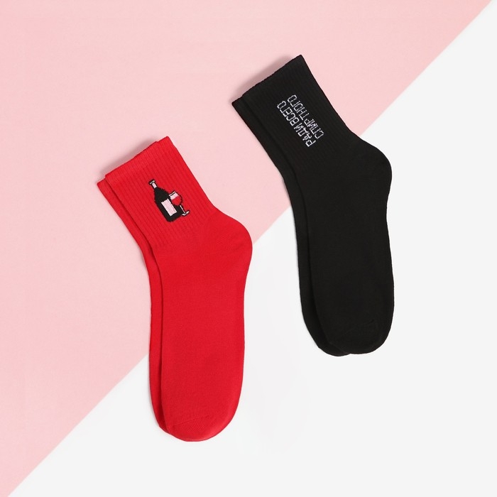 Набор женских носков KAFTAN "Пригубить&ldquo; 2 пары, размер 36-39 (23-25 см)