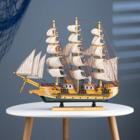 Корабль сувенирный средний &laquo;Виксен&raquo;, борта светлое дерево, паруса микс, 42х49х10 см