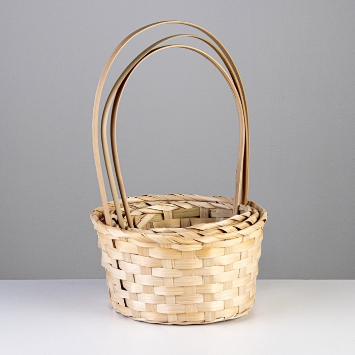 Набор корзин плетеных (бамбук),16xH10/32 см,18xH10/34 см,21xH10/36 см,3 шт Набор корзин плетеных (бамбук),16xH10/32 см,18xH10/34 см,21xH10/36 см,3 шт