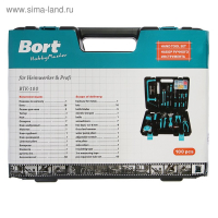 Набор ручного инструмента Bort BTK-100, сталь CrV, 100 предметов в чемодане Набор ручного инструмента Bort BTK-100, сталь CrV, 100 предметов в чемодане