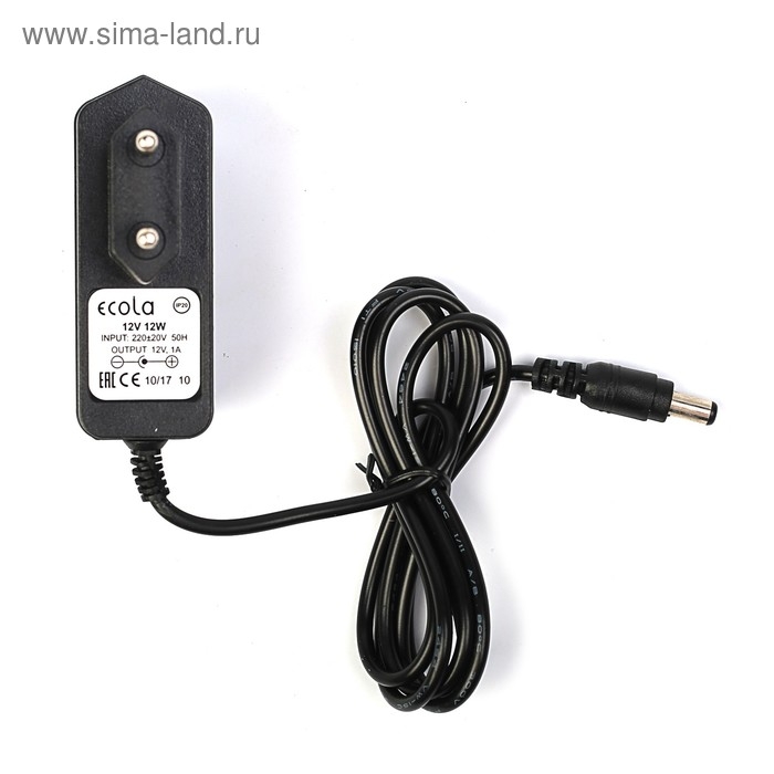 Блок питания Ecola для светодиодной ленты 12 В, 12 Вт, IP20