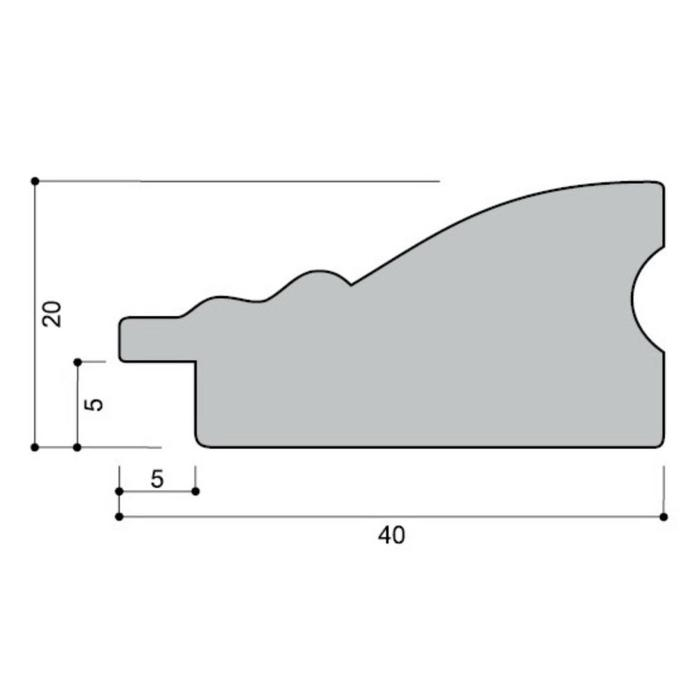 Рама для картин (зеркал) 20 х 20 х 4 см, дерево "Версаль", бело-золотая