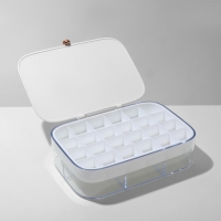 Подставка для украшений «Шкатулка» 2 яруса, 30 ячеек, 18×14×5 см, пластик, цвет белый Подставка для украшений «Шкатулка» 2 яруса, 30 ячеек, 18×14×5 см, пластик, цвет белый