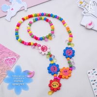 Набор детский «Выбражулька» 2 предмета: кулон, браслет, цветы ромашки веселые Набор детский «Выбражулька» 2 предмета: кулон, браслет, цветы ромашки веселые