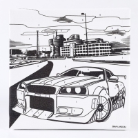 Картина по номерам для детей &laquo;Тачка в мегаполисе&raquo;, 15 х 15 см