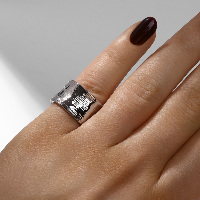 Кольцо &laquo;Тренд&raquo; рифлёное, цвет серебро, безразмерное