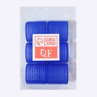 Бигуди &laquo;Липучка&raquo;, d = 6,5 см, 6 см, 6 шт, цвет синий