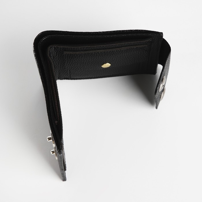 Портмоне мужское на магнитах, отдел для купюр, для карт, для монет, цвет чёрный Портмоне мужское на магнитах, отдел для купюр, для карт, для монет, цвет чёрный