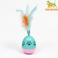 Игрушка-неваляшка "Перьевой фонтан" для кошек, 20 см, микс цветов Игрушка-неваляшка "Перьевой фонтан" для кошек, 20 см, микс цветов