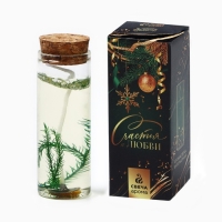 Новогодняя свеча интерьерная в колбе &laquo;Новый год: Еловая ветка&raquo; 3х3х8см