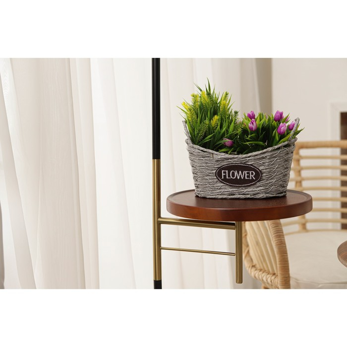 Кашпо плетёное Доляна &laquo;Луция&raquo;, 25,5&times;15,5&times;15,5 см, корзинка, цвет серый