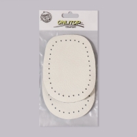 Подпяточники для обуви кожаные, 9,5 &times; 6,5 см, пара, цвет бежевый