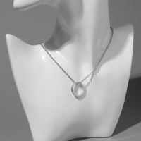 Кулоны &laquo;Неразлучники&raquo; три кольца, цвет серебро, 45 см