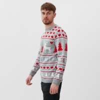 Джемпер вязаный KAFTAN "Новогодний" размер 42, серый Джемпер вязаный KAFTAN "Новогодний" размер 42, серый