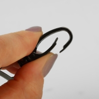 Карабин металлический, 45 &times; 38 мм / 32 &times; 2,7 мм, 10 шт, цвет чёрный никель