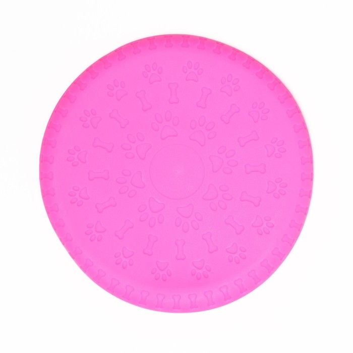 Фрисби "Косточки и лапки", 18,6 см, термопластичная резина, розовый