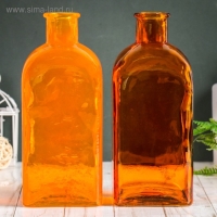 Ваза "Цитадель Штоф" оранжевый прозр. d=2.5см, H=22см. V=1.1л МИКС