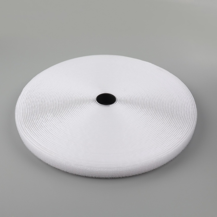 Липучка гибридная, 20 мм &times; 25 &plusmn; 1 м, цвет белый