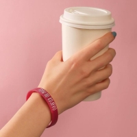 Силиконовый браслет &laquo;Горы по колено&raquo; стандарт, цвет бордово-белый, 20 см