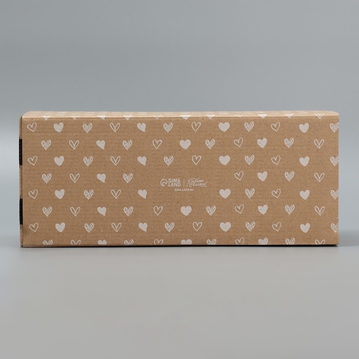 Коробка подарочная складная с PVC-окном, упаковка, &laquo;Сердечки&raquo;, 14 х 35 х 14 см