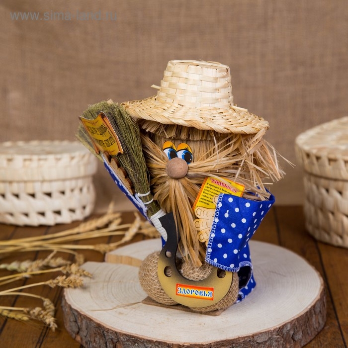 Оберег-домовой Оберег-домовой "Тимофей с метлой и подковой" , 25х22х13 см, микс