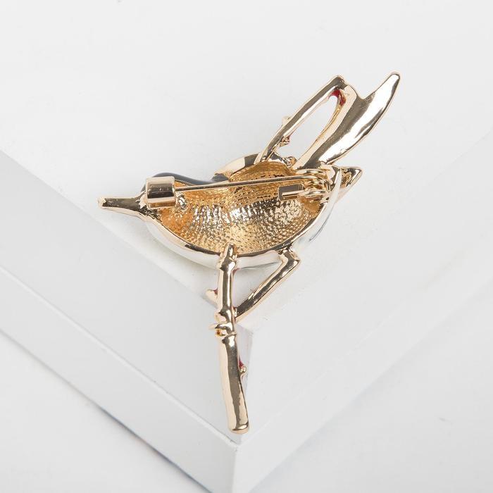 Брошь &laquo;Птичка&raquo; чижик, цветная в золоте