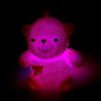 Мяч детский резиновый ёжка световой &laquo;Мишка&raquo;, цвета МИКС, в шоубоксе