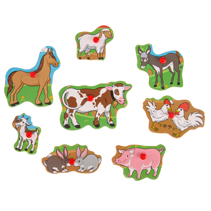 Рамка - вкладыш Рамка - вкладыш "Весёлая ферма", 8 элементов