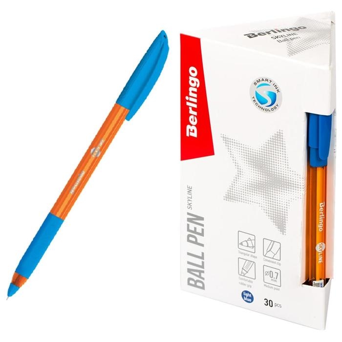 Ручка шариковая Berlingo Skyline, стержень светло-синий, узел-игла 0,7 мм Ручка шариковая Berlingo Skyline, стержень светло-синий, узел-игла 0,7 мм