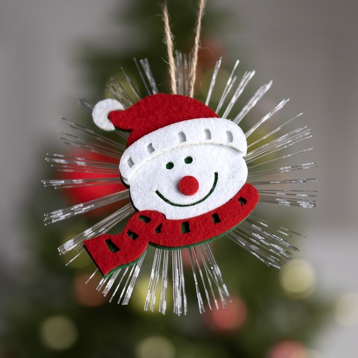 Световая подвеска «Снеговик» 10 см, батарейки LR44х3 (в комплекте), свечение мульти Световая подвеска «Снеговик» 10 см, батарейки LR44х3 (в комплекте), свечение мульти