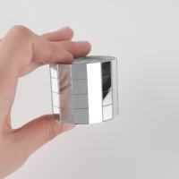 Зеркальная мозайка клеевая, 1 &times; 1 см, 4 ряда 4 см &times; 1 м, серебряное стекло