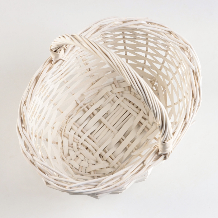 Корзина плетеная, 23х19х12/23 см, белый, ива Корзина плетеная, 23х19х12/23 см, белый, ива