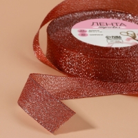 Лента парчовая, 20 мм, 23 &plusmn; 1 м, цвет красный №039
